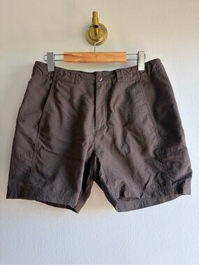 Royal Robbins Olive Brown Flat-Front Shorts